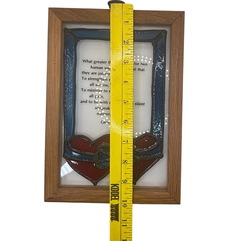 George Eliot Framed Wall Art Decor‎ Quote Stained Glass Hearts Poem
